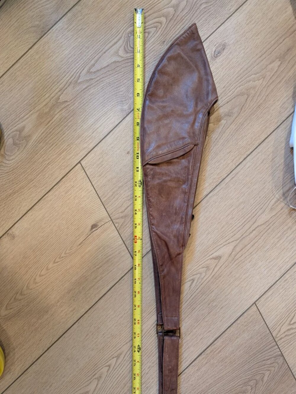 Sash Brown Leather Crescent Sling Bag - Picture 10 of 14